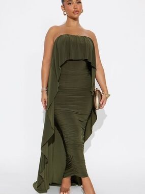 fashion nova skims dress Saisha Satin Maxi Dress - Cream